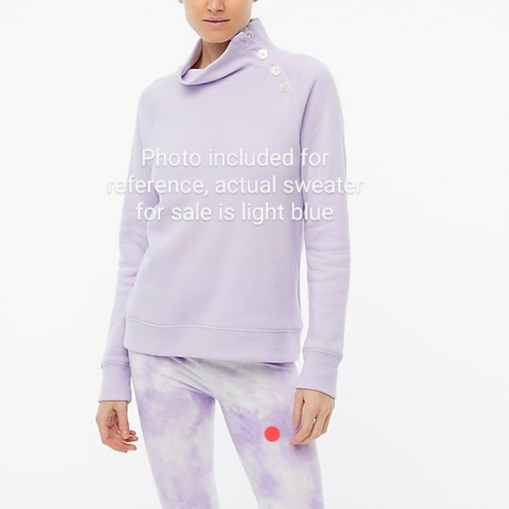 BNWT J Crew Factory Wide button-collar pullover sweatshirt in cloudspun fleece